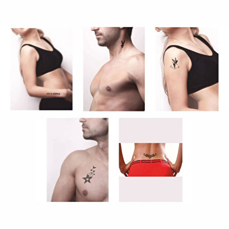 Hayat Basittir 5'li Set Geçici Dövme Kına Şablonu