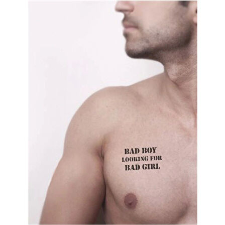 Bad Boy Looking For Bad Girl Tattoo Geçici Dövme Şablonları Kına Kalıpları