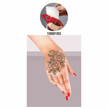 Gül Demeti Tattoo Geçici Dövme Şablonları Kına Kalıpları
