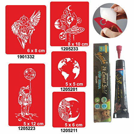 Evrenin Sırları Hint Kınası ile Geçici Dövme Yapma Seti