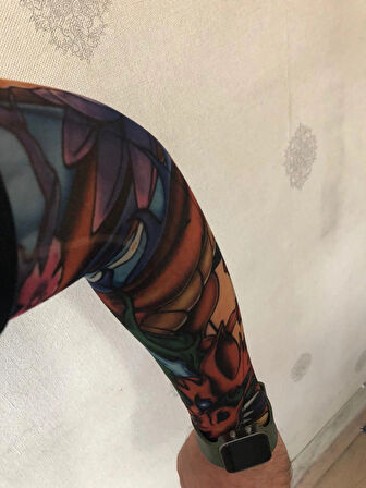 Giyilebilir Dövme Ejderha Dövmesi Çift Kol