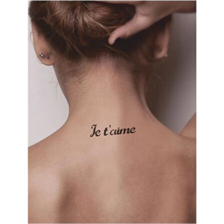 Seni Seviyorum Fransızca Tattoo Geçici Dövme Şablonları Kına Kalıpları