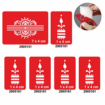 Bliek Ve Parmaklar 5'li Set Geçici Dövme Kına Şablonu