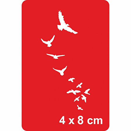 Göçmen Kuş Dansı  Tattoo Geçici Dövme Şablonları Kına Kalıpları