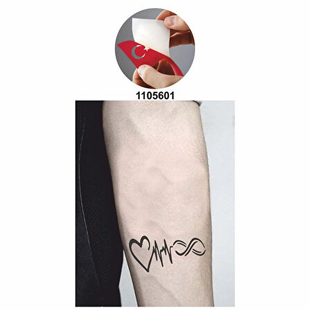 Kalp Nabız Sonsuzluk Tattoo Geçici Dövme Şablonları Kına Kalıpları