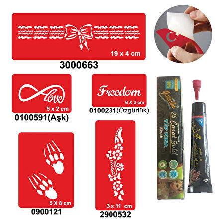 Sonsuz Pençe Desenleri Hint Kınası ile Geçici Dövme Yapma Seti