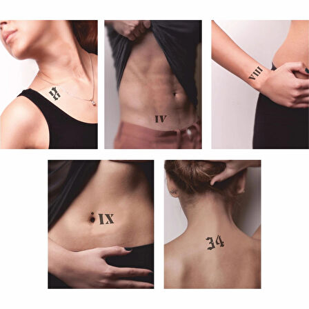 Gotik Rakam Dövmesi Roma Rakamı ve Sayı Şablonu