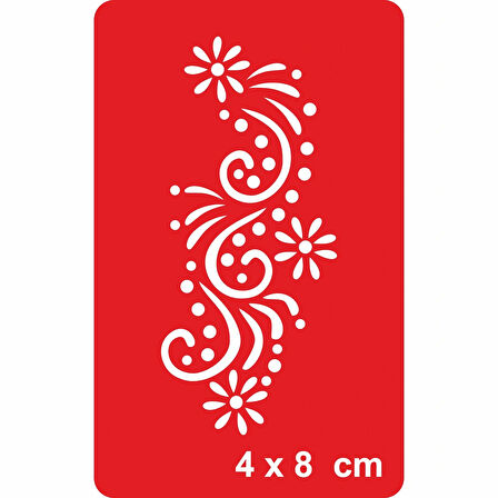 Benek Dallar ve Çiçekler Tattoo Geçici Dövme Şablonları Kına Kalıpları