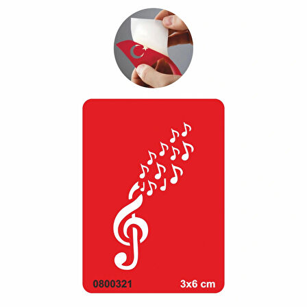 Sol Anahtarı Ve Notalar Tattoo Geçici Dövme Şablonları Kına Kalıpları