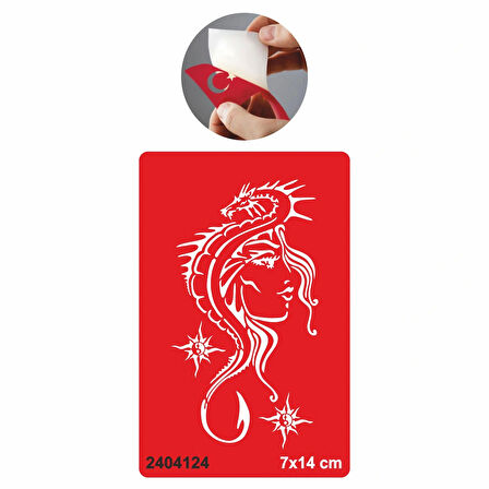 Kadın Ve Dragon Tattoo Geçici Dövme Şablonları Kına Kalıpları