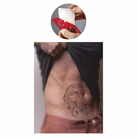 Kadın Ve Dragon Tattoo Geçici Dövme Şablonları Kına Kalıpları