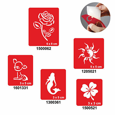 Doğa Modelleri 5'li Set Geçici Dövme Kına Şablonu
