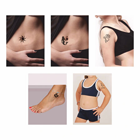 Doğa Modelleri 5'li Set Geçici Dövme Kına Şablonu