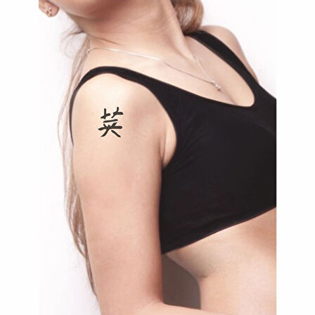 Cesaret Kanji Tattoo Geçici Dövme Şablonları Kına Kalıpları