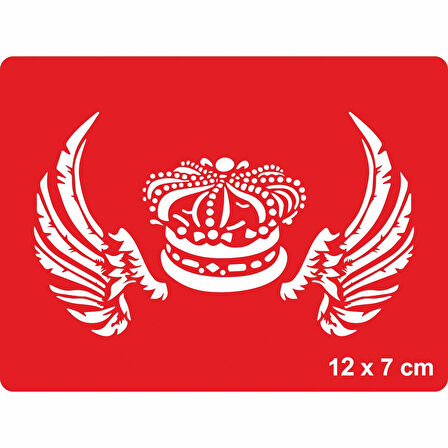 Kanatlı Kral Tacı Tattoo Geçici Dövme Şablonları Kına Kalıpları
