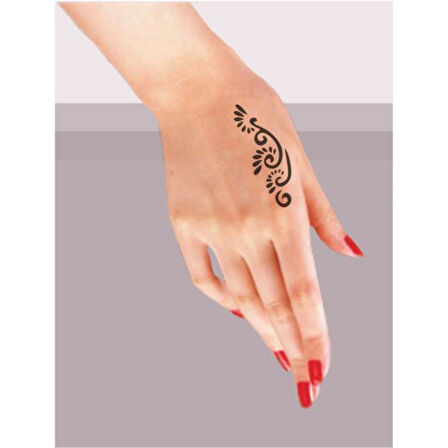 Minik Yapraklı Dallar Tattoo Geçici Dövme Şablonları Kına Kalıpları