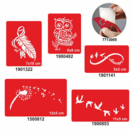 Tüy Gibi Hafif 5 li Set Geçici Dövme Kına Şablonu