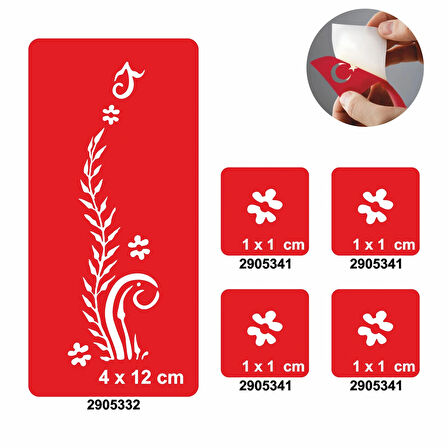 Minik Papatyalar 5'li Set Geçici Dövme Kına Şablonu