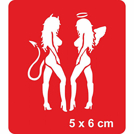 Şeytan ve Melek Kızlar Tattoo Geçici Dövme Şablonları Kına Kalıpları