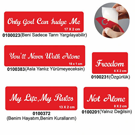 Süper Sloganlar 5'li Set Geçici Dövme Kına Şablonu