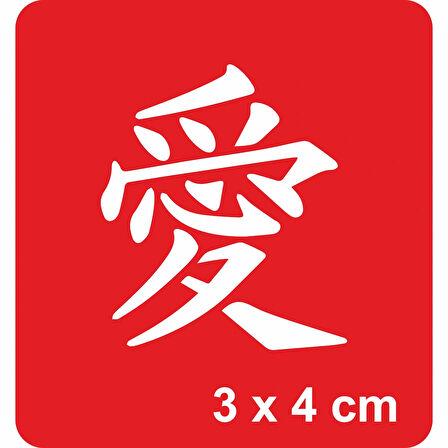 Aşk Kanji Tattoo Geçici Dövme Şablonları Kına Kalıpları