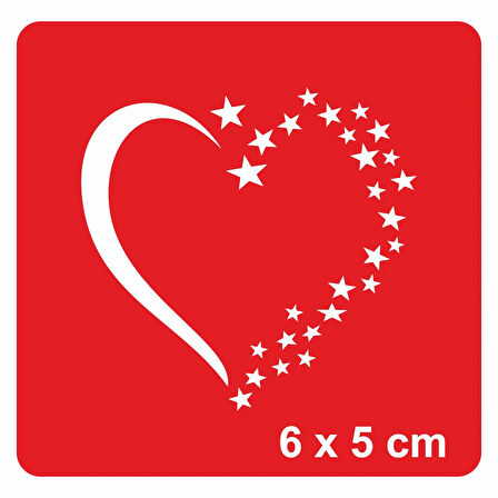 Yıldızlardan Kalp Tattoo Geçici Dövme Şablonları Kına Kalıpları