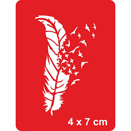 Kuş Tüyü-2 Tattoo Geçici Dövme Şablonları Kına Kalıpları