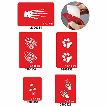 Pençeler 5'li Set Geçici Dövme Kına Şablonu