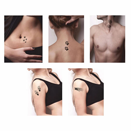 Pençeler 5'li Set Geçici Dövme Kına Şablonu