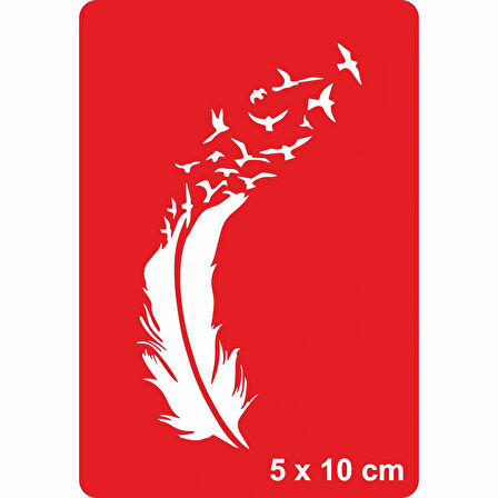 Özgür Ruhlu Tüy-1 Tattoo Geçici Dövme Şablonları Kına Kalıpları