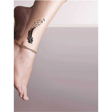 Özgür Ruhlu Tüy-1 Tattoo Geçici Dövme Şablonları Kına Kalıpları