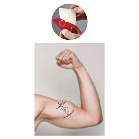 Deniz Aşkı Çapa  Tattoo Geçici Dövme Şablonları Kına Kalıpları