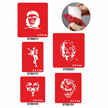 Popüler Simalar 5'li Set Geçici Dövme Kına Şablonu