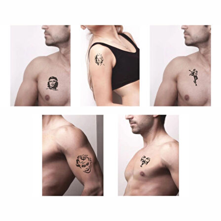 Popüler Simalar 5'li Set Geçici Dövme Kına Şablonu