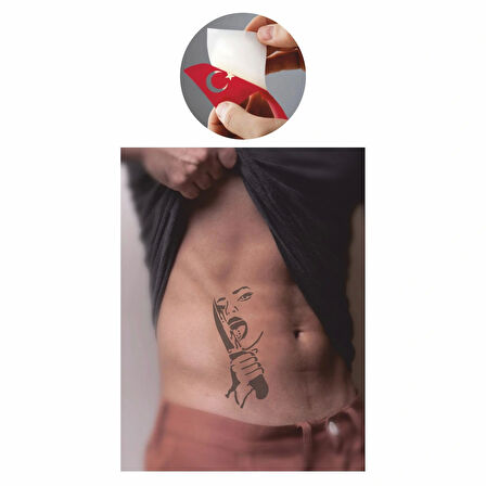 Bıçak Yalayan Kadın  Tattoo Geçici Dövme Şablonları Kına Kalıpları