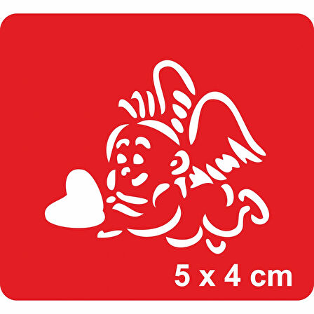 Bebek Melek Kalp  Tattoo Geçici Dövme Şablonları Kına Kalıpları