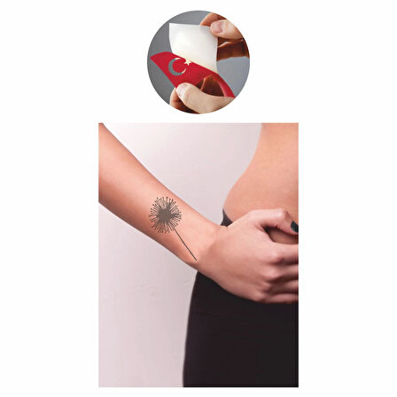 Püf-Çiçeği-Karahindiba Tattoo Geçici Dövme Şablonları Kına Kalıpları