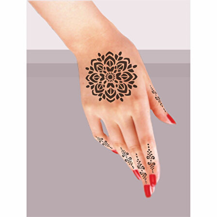 Mandala 5'li Set Geçici Dövme Kına Şablonu
