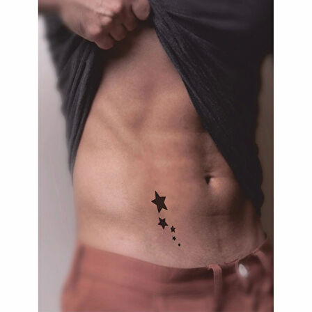 Gökyüzünde Yalnız Gezen Yıldızlar-1 Tattoo Geçici Dövme Şablonları Kına Kalıpları