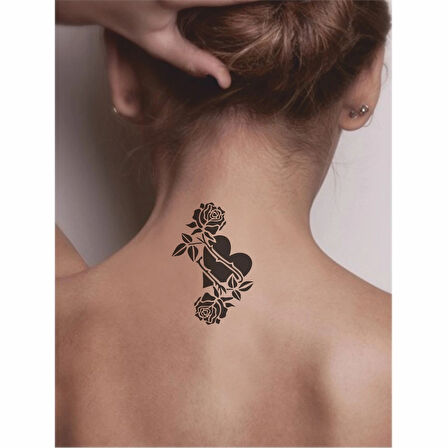 Kalpte Güller Açınca! Tattoo Geçici Dövme Şablonları Kına Kalıpları