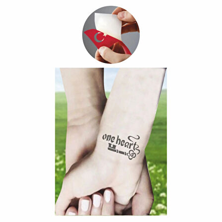 Tek Kalp Tattoo Geçici Dövme Şablonları Kına Kalıpları