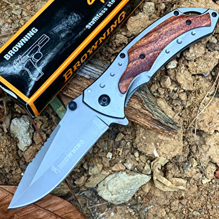 AlsepeteAvm B049 Ahşap Çelik Kabze Otomatik Kamp Çakısı