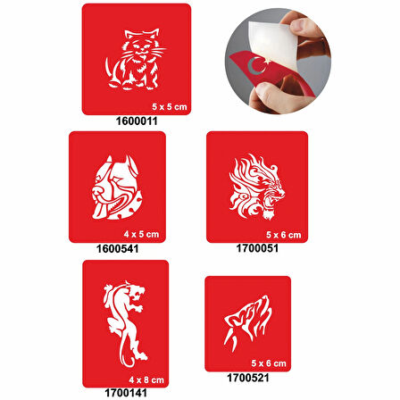 Kedigiller 5'li Set Geçici Dövme Kına Şablonu