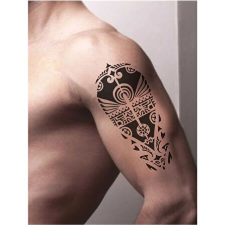 Kabile Motifi Maori Tattoo Geçici Dövme Şablonları Kına Kalıpları