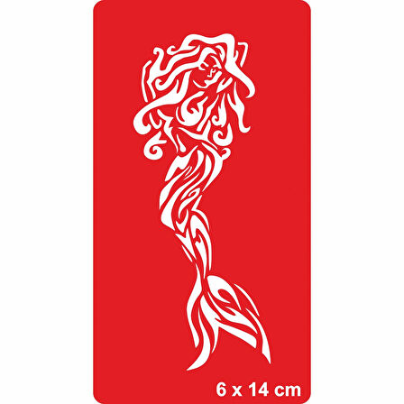 Tribal Deniz Kızı Tattoo Geçici Dövme Şablonları Kına Kalıpları