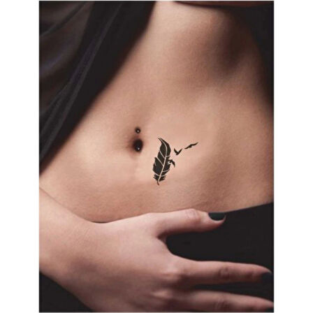 Küçük Bir Kuş Tüyü Tattoo Geçici Dövme Şablonları Kına Kalıpları