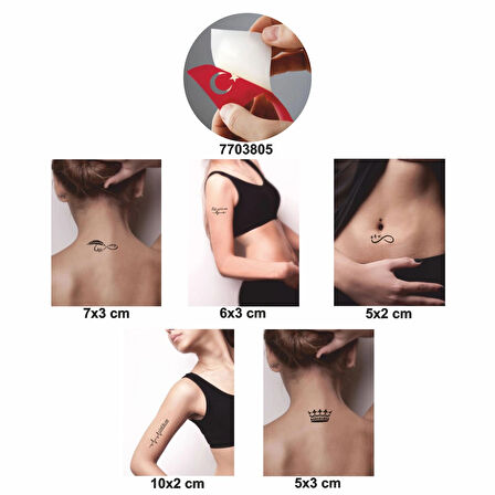 Hayatınızı Taçlandırın 5 li Set Geçici Dövme Kına Şablonu