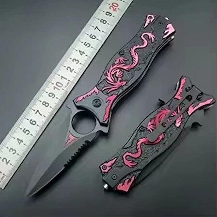 Tac Force Ejderha Motifli PA0210 Otomatik Kamp Çakısı