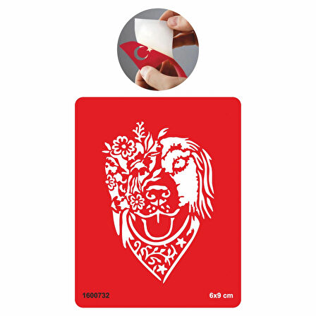 Çiçekli Köpek Tattoo Geçici Dövme Şablonları Kına Kalıpları