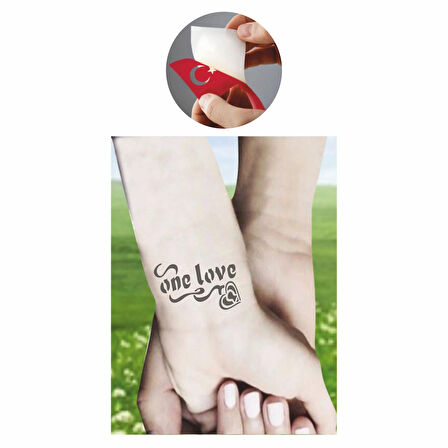 Tek Aşk Tattoo Geçici Dövme Şablonları Kına Kalıpları